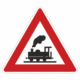Plechové dopravné značky - Výstražné značenie: Železničné priecestie bez závor