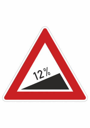Plechové dopravné značky - Výstražné značenie: Nebezpečné stúpanie