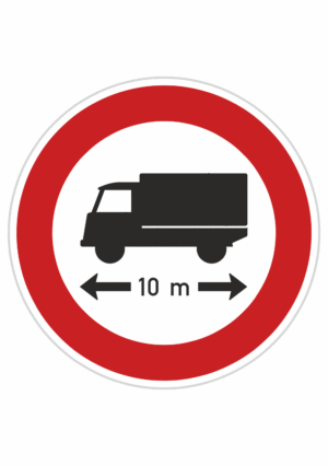 Plechové dopravné značky - Zákazové značenie: Zákaz vjazdu vozidiel alebo súprav vozidiel, ktorých dĺžka presahuje vyznačenú hranicu