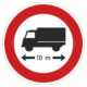 Plechové dopravné značky - Zákazové značenie: Zákaz vjazdu vozidiel alebo súprav vozidiel, ktorých dĺžka presahuje vyznačenú hranicu