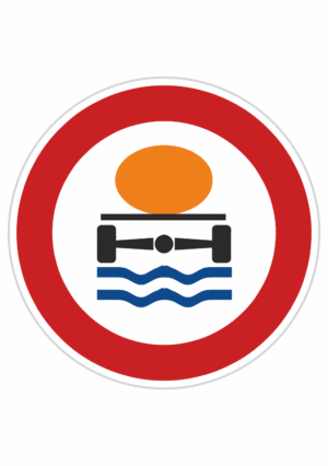 Plechové dopravné značky - Zákazové značenie: Zákaz vjazdu vozidiel prepravujúcich náklad, ktorý môže spôsobiť znečistenie vody