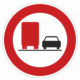 Plechové dopravné značky - Zákazové značenie: Zákaz predchádzania pre nákladné automobily