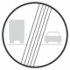 Plechové dopravné značky - Zákazové značenie: Koniec zákazu predchádzania pre nákladné automobily