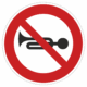 Plechové dopravné značky - Zákazové značenie: Zákaz zvukových výstražných znamení