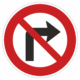 Plechové dopravné značky - Zákazové značenie: Zákaz odbočovania vpravo