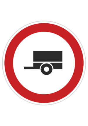 Plechové dopravné značky - Zákazové značenie: Zákaz vjazdu motorových vozidiel s prívesom