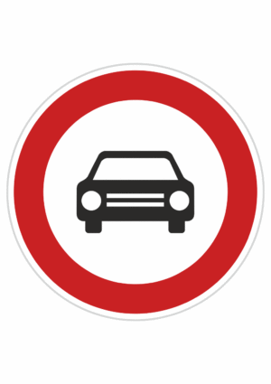 Plechové dopravné značky - Zákazové značenie: Zákaz vjazdu všetkých motorových vozidiel s výnimkou motocyklov bez postranného vozíka