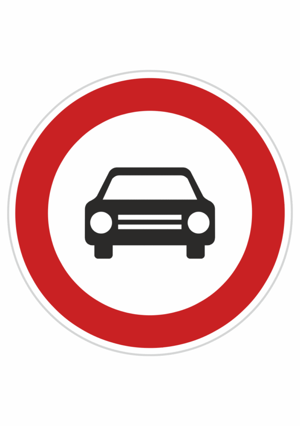 Plechové dopravné značky - Zákazové značenie: Zákaz vjazdu všetkých motorových vozidiel s výnimkou motocyklov bez postranného vozíka