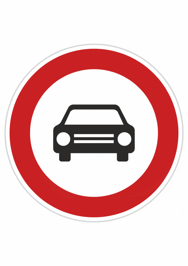 Plechové dopravné značky - Zákazové značenie: Zákaz vjazdu všetkých motorových vozidiel s výnimkou motocyklov bez postranného vozíka