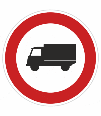 Plechové dopravné značky - Zákazové značenie: Zákaz vjazdu nákladných automobilov