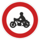 Plechové dopravné značky - Zákazové značenie: Zákaz vjazdu motocyklov