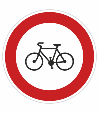 Plechové dopravné značky - Zákazové značenie: Zákaz vjazdu bicyklov