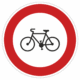 Plechové dopravné značky - Zákazové značenie: Zákaz vjazdu bicyklov