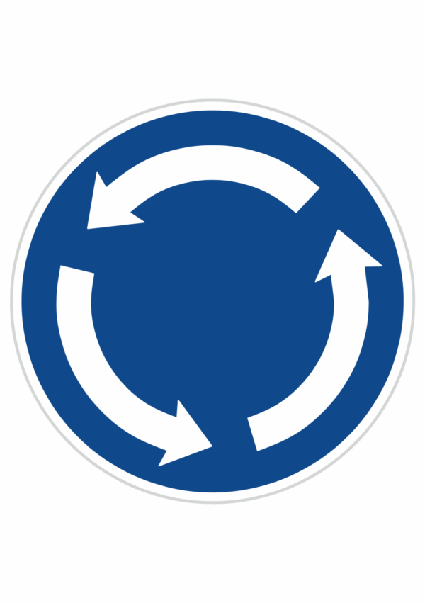 Plechové dopravné značky - Príkazové značenie: Kruhový objazd