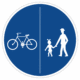 Plechové dopravné značky - Príkazové značenie: Stezka pre chodcov a cyklistov