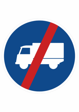Plechové dopravné značky - Príkazové značenie: Koniec prikázaného jazdného pruhu