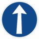 Plechové dopravné značky - Príkazové značenie: Prikázaný smer jazdy priamo
