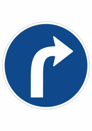 Plechové dopravné značky - Príkazové značenie: Prikázaný smer jazdy vpravo