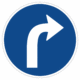 Plechové dopravné značky - Príkazové značenie: Prikázaný smer jazdy vpravo