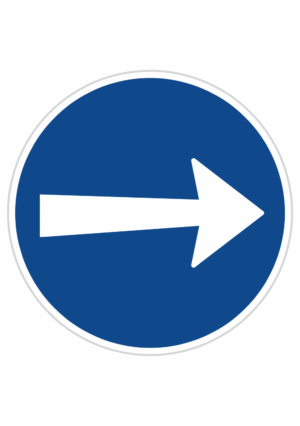 Plechové dopravné značky - Príkazové značenie: Prikázaný smer jazdy tu vpravo