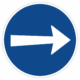 Plechové dopravné značky - Príkazové značenie: Prikázaný smer jazdy tu vpravo