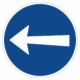 Plechové dopravné značky - Príkazové značenie: Prikázaný smer jazdy tu vľavo