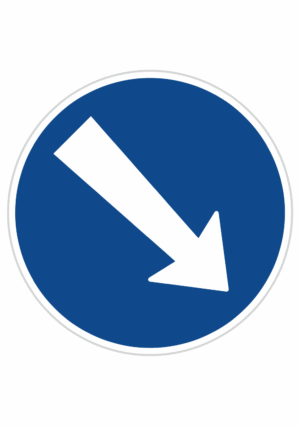 Plechové dopravné značky - Príkazové značenie: Prikázaný smer obchádzania vpravo