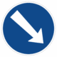 Plechové dopravné značky - Príkazové značenie: Prikázaný smer obchádzania vpravo