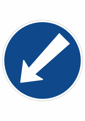 Plechové dopravné značky - Príkazové značenie: Prikázaný smer obchádzania vľavo