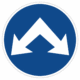 Plechové dopravné značky - Príkazové značenie: Prikázaný smer obchádzaní vpravo i vľavo