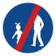 Plechové dopravné značky - Príkazové značenie: Koniec chodníka pre chodcov