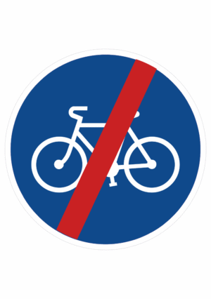 Plechové dopravné značky - Príkazové značenie: Koniec stezky pre cyklistov