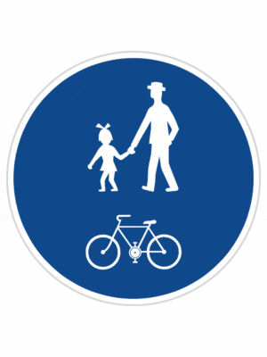 Plechové dopravné značky - Príkazové značenie: Stezka pre chodcov a cyklistov