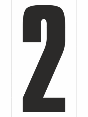 Značky písmen a čísel - Číslo na magnetickej fólii: 2