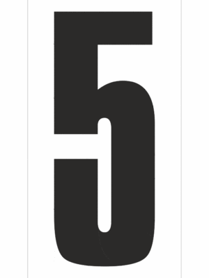 Značky písmen a čísel - Číslo na magnetickej fólii: 5