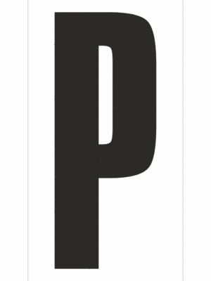 Značky písmen a čísel - Písmeno na magnetickej fólii: P