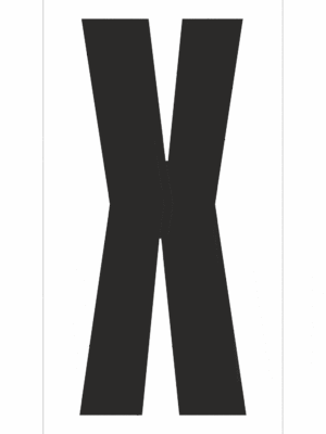 Značky písmen a čísel - Písmeno na magnetickej fólii: X