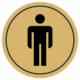 Značenie budov a pristor - Piktogramy na zlatej samolepiacej fólii: WC muži