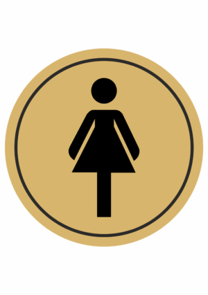 Značenie budov a pristor - Piktogramy na zlatej samolepiacej fólii: WC ženy