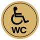 Značenie budov a pristor - Piktogramy na zlatej samolepiacej fólii: WC vozíčkari