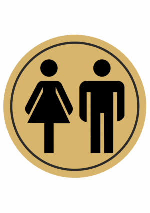 Značenie budov a pristor - Piktogramy na zlatej samolepiacej fólii: WC muži + ženy