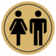 Značenie budov a pristor - Piktogramy na zlatej samolepiacej fólii: WC muži + ženy