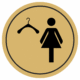 Značenie budov a pristor - Piktogramy na zlatej samolepiacej fólii: Šatňa ženy