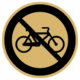 Značenie budov a pristor - Piktogramy na zlatej samolepiacej fólii: Zákaz bicyklov