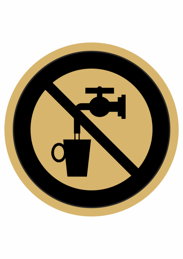 Značenie budov a pristor - Piktogramy na zlatej samolepiacej fólii: Voda nevhodná na pitie