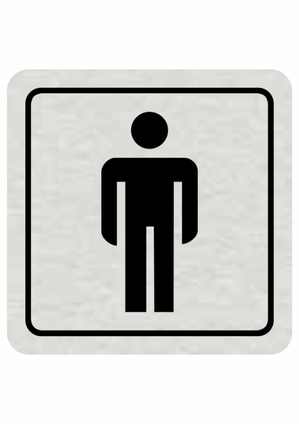 Značenie budov a pristor - Hliníkové piktogramy: WC muži
