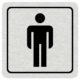Značenie budov a pristor - Hliníkové piktogramy: WC muži