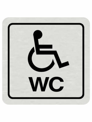 Značenie budov a pristor - Hliníkové piktogramy: WC invalidi