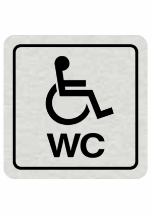 Značenie budov a pristor - Hliníkové piktogramy: WC invalidi