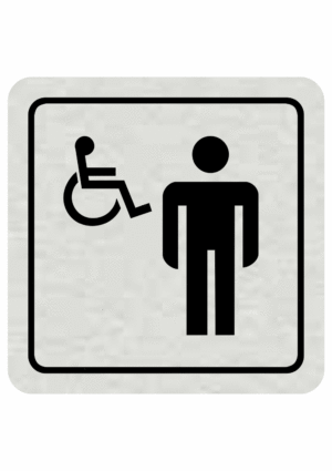 Značenie budov a pristor - Hliníkové piktogramy: WC muži invalidé